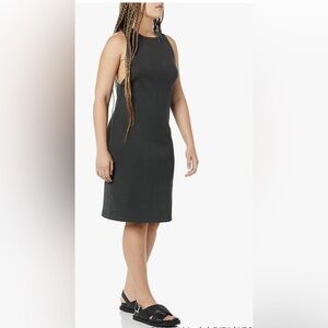 rare/self Women's Organic Cotton Blend Racerback Ribbed Midi Dress Black NWT XXL